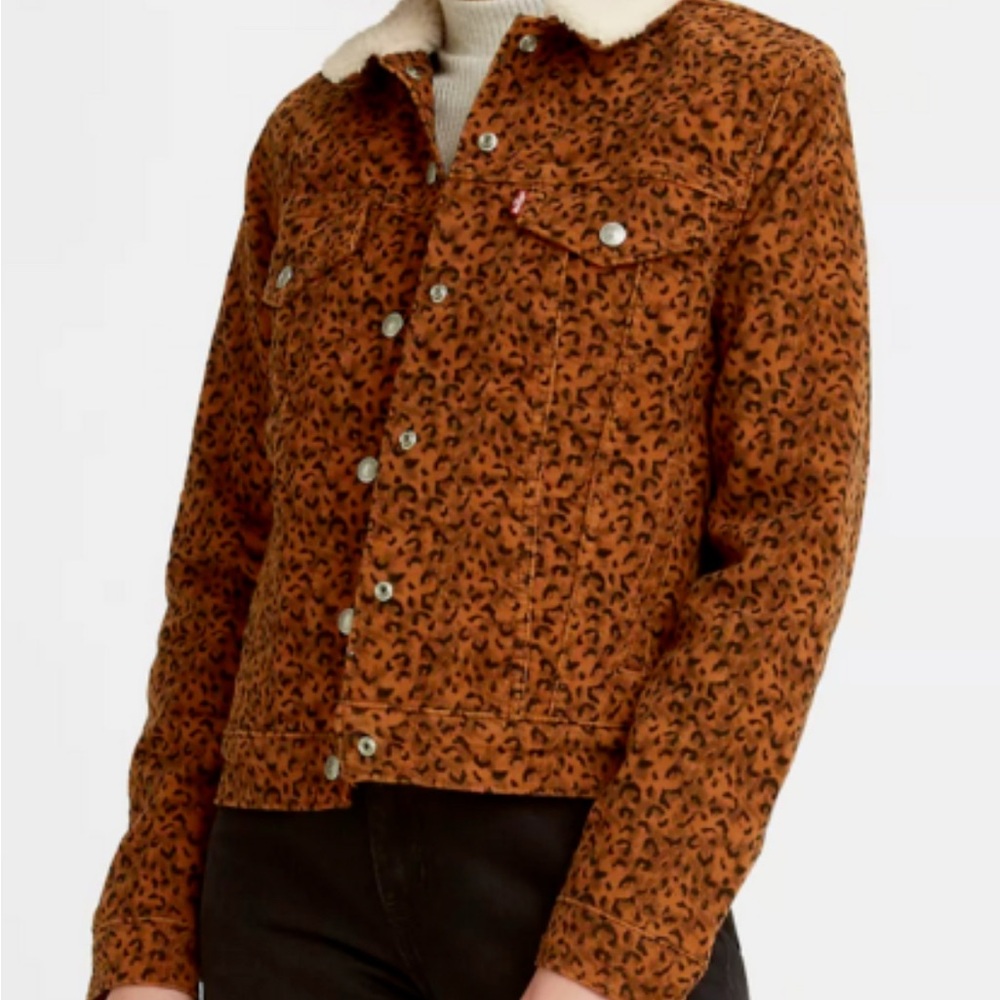 Levi's Tan Leopard Print Jean Jacket